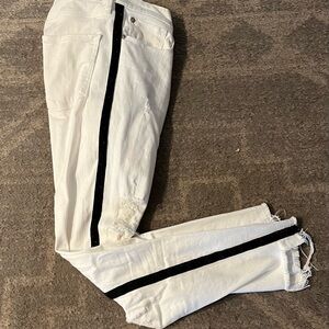 Express Black and White Ankle Cropped Jeans